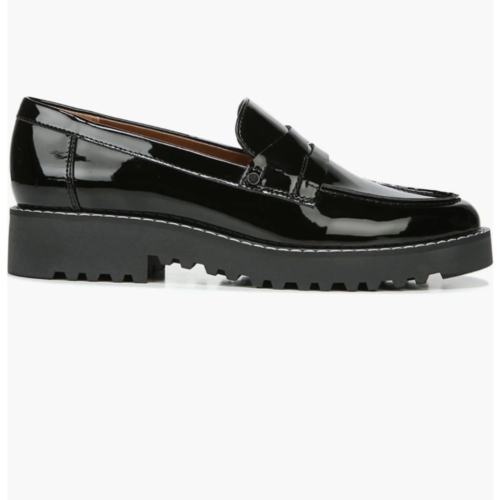 Frano Sarto | Cassandra Black Patent Leather Penny Loafers - Picture 5 of 13